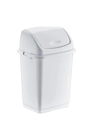Polytime Magnum Klink Sallanır Kapak Ofis Banyo Mutfak Bahçe Çöp Kutusu Kovası / 20 Litre / Beyaz / 47x30x23 Cm. Beyaz