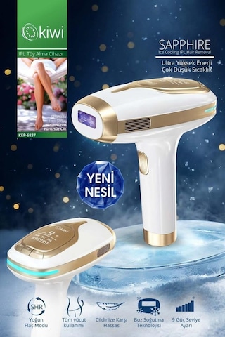 Kiwi Kep-6837 Ipl Lazer Epilasyon Aleti Safir Buz Başlık