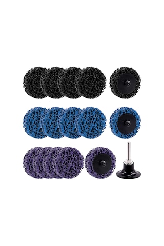 Symbee 2" Hızlı Değişim Roloc Zımpara Disk Seti - 15 Parça Çok Renkli, Pas Ve Boya Çıkarma İçin