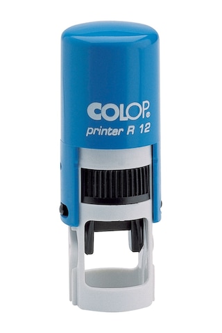 Colop R12 Yuvarlak Mavi Kasa Siyah Keçe - 12 MM