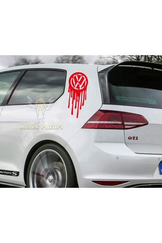 Vw - Volkswagen Logo Kan, Erime Araba Sticker