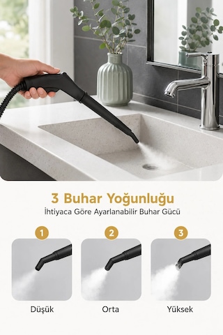 Cawun CW-SC98A2000 W Çok Fonksiyonlu Buharlı Temizlik Makinesi