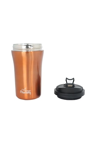 Morning 400 Ml Paslanmaz Çelik Termos Mug Çift Işlevli Sızdırmaz Kapaklı Siyah Sı232021 Diğer