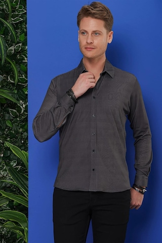 G 1524 Slim Fit Siyah Spor Gömlek Siyah