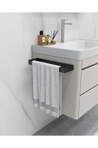 lyla concept Orkide X Yeni Mat Siyah Duvara Monte Havluluk Modern Ve Şık Siyah