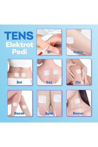 TıpTeknikMarket 5 Paket, 20 Adet Tens Elektrod Pedi 5x5 Cm Extra Güçlendirilmiş Yapışkanlı Dayanıklı Köpük Yüzey