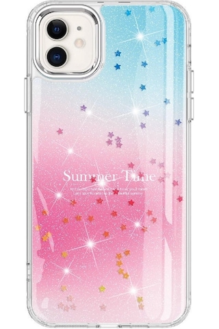 Apple Uyumlu  iPhone 11 Kılıf Simli Desenli Parlak Zore Task Kapak