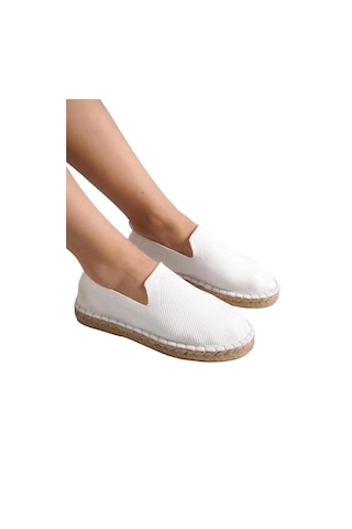 Unisex El Yapımı Triko Espadril Beyaz-beyaz Beyaz