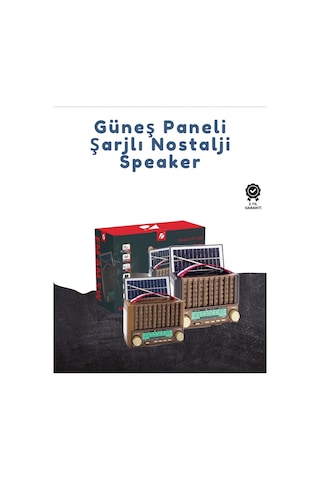 Ktf-1428 Taşınabilir Güneş Enerjili Bluetooth Radyo Hoparlör - Şarjlı, Radyo, Mp3, Aux Girişli