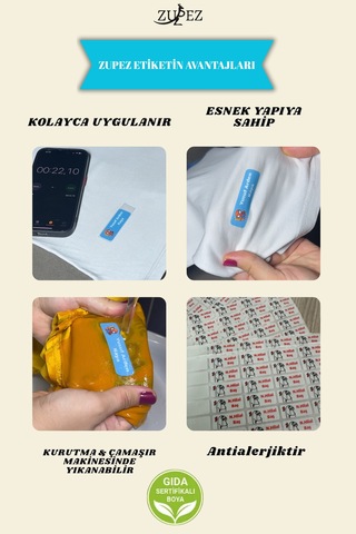 İsme Özel 104'lü Kıyafet Etiketi - 30 Saniyede Ütülü Çözüm - Okul İçin Yıkanabilir İsimlik - Traktör - 743306447 Diğer