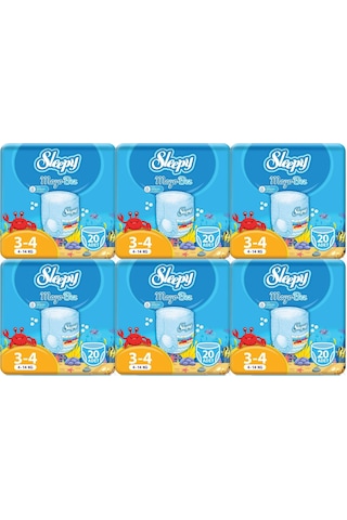 Sleepy Mayo Bebek Bezi 3-4 Numara Maxi 120 Adet 6'lı