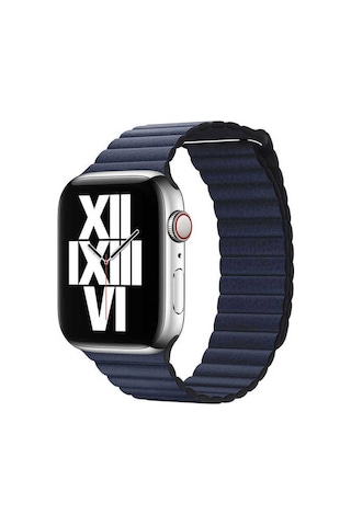 Watch 44mm Uyumlu Krd-09 Deri Lop Prl Kordon Koyu Yeşil
