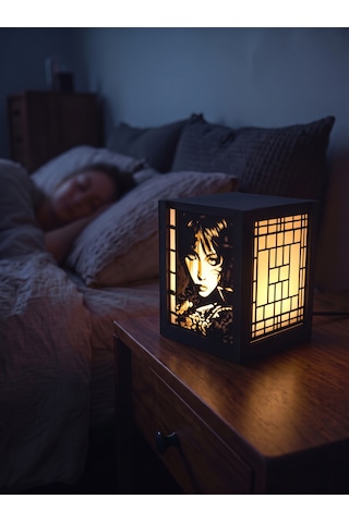 Serie Lumina Shoji Masa Ve Gece Lambası - Modern Portre Klasik Zen Kafes Japon Feneri Sıcak Led Ambiyans Işığı Siyah