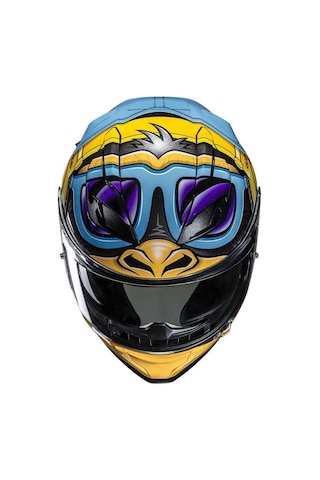 Hjc F71 Monkey Dj Mc23 Kapalı Kask Mavi - Turuncu