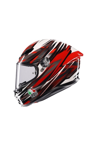 Agv K6 S Reeval White Red Grey Kapalı Kask Kırmızı - Beyaz