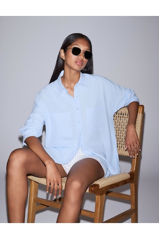 Pierre Cardin Kadın Mavi Gömlek Desenli 50328624-vr249