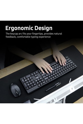 Reedark Fude Ek785 Kablosuz Klavye-fare Seti 2.4g 15m Erişim 106 Tuş 3 Seviye Dpı Ev Ofis Oyun İçin Siyah Pil Yok Diğer