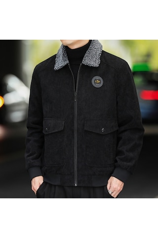 Pasifix Sonbahar ve Kış Günlük Ceket Vintage Kadife Yaka Ceket 001