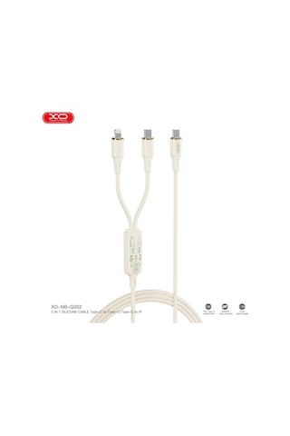 100w Pd Hızlı Şarj Destekli 2'si 1 Arada Silikon Type-c Ve Lightning 1.2 Metre Şarj Ve Data Kablosu