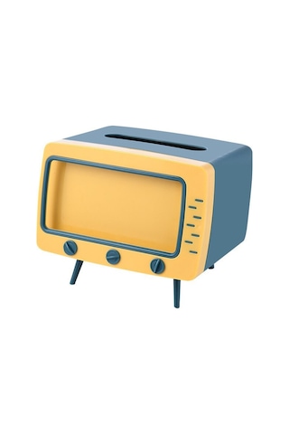 Mavi-çok Fonksiyonlu Tv Şekli Doku Kutusu Cep Telefonu Tutucu Masaüstü Dekorasyon Mutfak Peçetelik Oturma Odası Çeşitli Eşyalar Organizatör