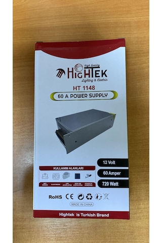 Hightek 12 Volt 60 Amper Metal Kalın Kasa Adaptör