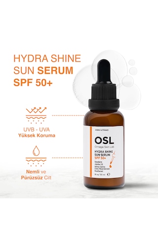 OSL Omega Skin Lab Hydra Shine Sun Nemlendirici Güneş Koruyucu Serum SPF50 30 ML