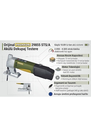 Proxxon 29855 STS/A 10.8V Akülü Dekupaj Testere - 06015B3021