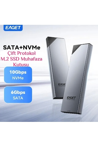 Eaget Se630d M2 Nvme+sata Muhafaza Kutusu Çift Protokol Ce Lisanslı 2280/2260/2242/2230/ 10gbps 3.2 Yüksek Hızlı Son Nesil Teknoloji Metal Sağlam Şık Tasarım