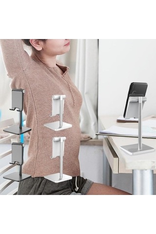 Pazly Telefon Ve Tablet Rafı, Metal Masaüstü Desteği, Evrensel Ayarlanabilir Braket - Pratik -