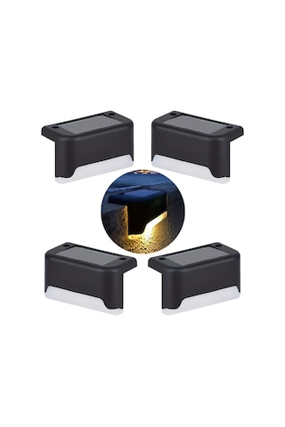 Upway 4 Lü Güneş Enerjili Merdiven Ve Bahçe Duvar Lambası Ip45 Su Geçirmez Led Aydınlatma