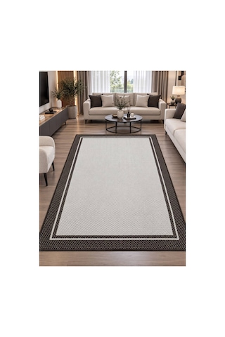 Çift Bordürlü Lüks Orijinal Sisal Dokuma Halısı Salon Halısı Mutfak Halısı Koridor Makine Halısı Kahverengi-krem 926846847 Kahverengi-krem