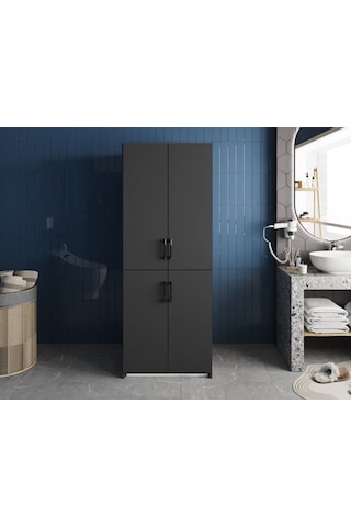 Bohem Çamaşır Ve Kurutma Makinesi Dolabı Banyo Dolabı Füme Füme