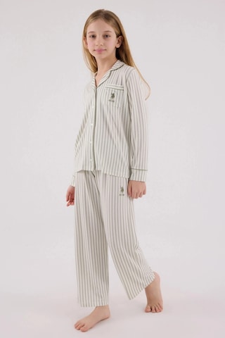 Kız Garson Gömlek Pijama Takımı - Çay Yeşili Çay Yeşili