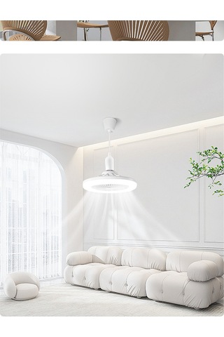 50we27 Vidalı Üç Renkli Evrensel Kafa Uzaktan Kumanda Fan Işığı-b Beyaz