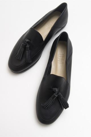 Luvishoes F04 Siyah Cilt Hakiki Deri Ayakkabı Siyah