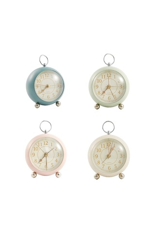 Dekoratif Yuvarlak Alarmlı Ve Işıklı Masa Saati Yeşil