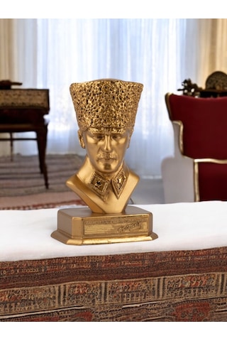 Mustafa Kemal Atatürk Büst Biblo Siyah - Gold Mustafa Kemal Atatürk Büst Biblo Siyah - Gold