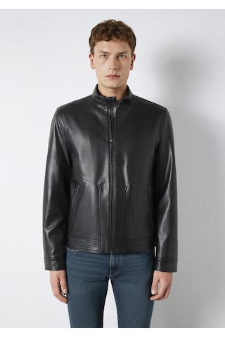 Mavi - Siyah Biker Ceket 0110789-71379 Siyah