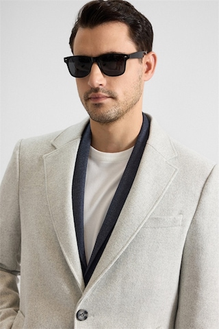 Süvari Gri Slim Mono Yaka Cepsiz Kaban Kb2010100321-s05 Gri