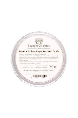 Bitter Çikolata Kaplı Portakal Draje 150 Gr