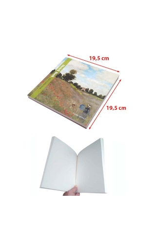 60 Yaprak Çizgisiz Serbest Çizim Eskiz Defteri Özel Baskı Kapaklı Defter Ebat: 19,5 Cm X 19,5 Cm