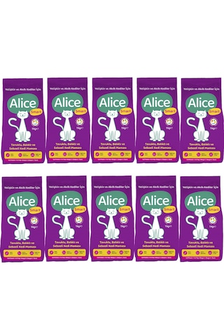 Alice Smart Balıklı Tavuklu ve Sebzeli Yetişkin Kedi Maması 10 x 1 KG