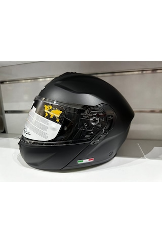 Sway 917 Güneş Gözlüklü Çene Açılır Motosiklet Kaskı Mat Siyah