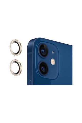 Apple Uyumlu iPhone 12 Zore Cl-06 Kamera Lens Koruyucu Siyah