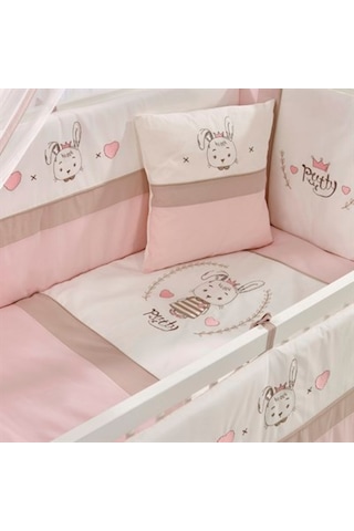 Meltem Kids Pretty Nakışlı Pamuklu Bebek Uyku Seti 60 x 120 CM Pembe