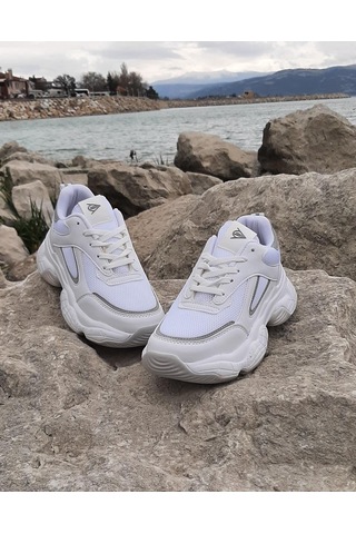Dunlop 2323 Beyaz Fuspetli Kalın Taban Spor Ayakkabı AYKSAYAK-000500