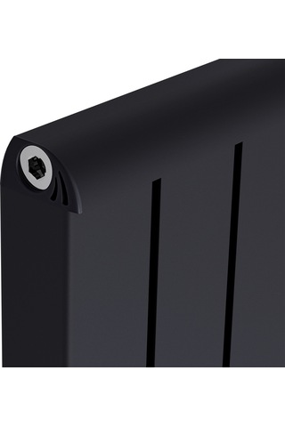 500x552mm Armoni Yatay Alüminyum Radyatör Silk Patern Black Pütürlü Siyah