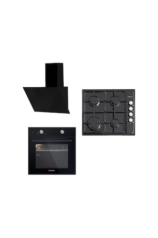 Kumtel B66-S2 - KO-410BF - DA6-833 Siyah Ankastre Set