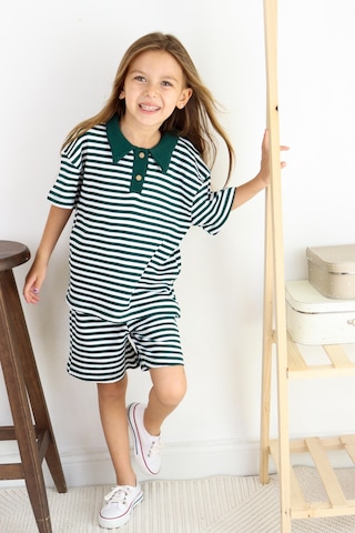 Miababy Çizgili Lacoste İkili Takım Yeşil