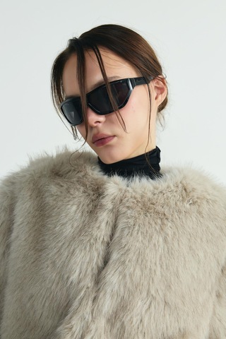 Suud Collection Gri Lexi Suni Kürk Ceket